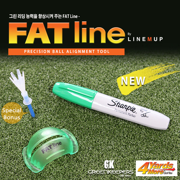 그린피플,4야드 USA 그린키퍼스 정품 NEW FAT Line 골프 볼라이너(색상랜덤) 필드용품