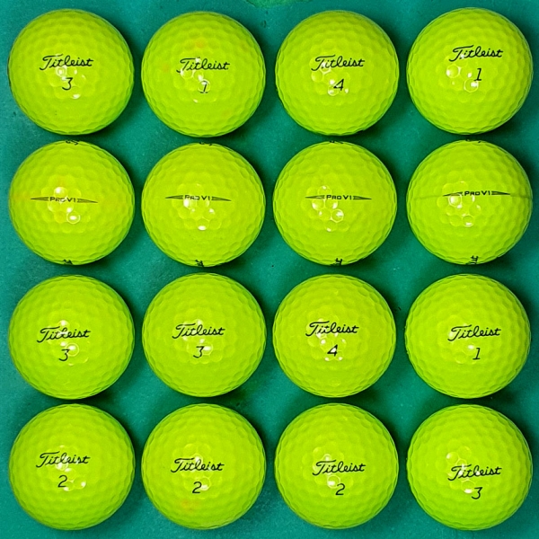 그린피플,타이틀리스트 뉴 Pro V1 옐로우 3피스 A급 로스트볼 16개