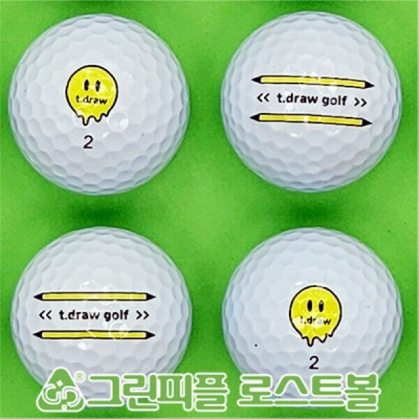 그린피플,티 드로우(t-draw) 고반발 화이트 2피스 A급 로스트볼 16개