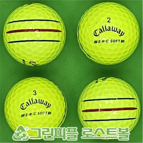 그린피플,캘러웨이 ERC 소프트 트리플트랙 옐로우 3피스 B급 로스트볼 16개