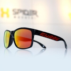 스파이더 몬스터 P25 샤크액티브 다크레드 편광 레드로고