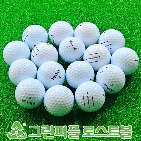 그린피플,볼빅 브이 프라임 소프트 트리플라인 화이트 3피스 B+급 로스트볼 16개
