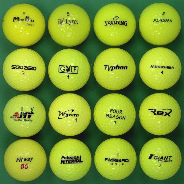 그린피플,[반쪽세일] 토탈브랜드 형광 옐로우 2피스 A급 로스트볼 16개