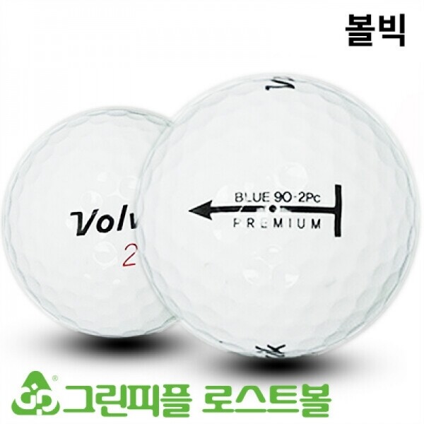 그린피플,[반쪽세일] 볼빅 블루 90 프리미엄 화이트 2피스 A급 로스트볼 16개