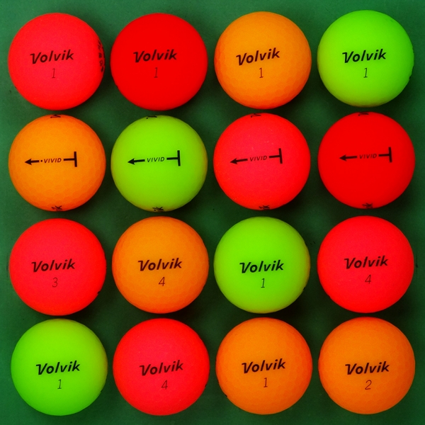 그린피플,[반쪽세일] 볼빅 VIVID (비비드) 무광 컬러혼합 3피스 B+급 로스트볼 16개