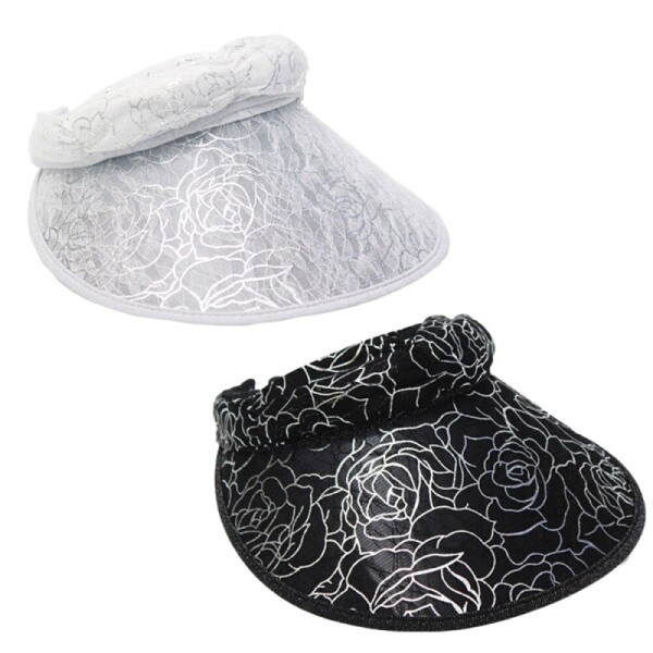 그린피플,링스 여성용 2color 플라원 패턴 차단막 썬 바이저 골프모자