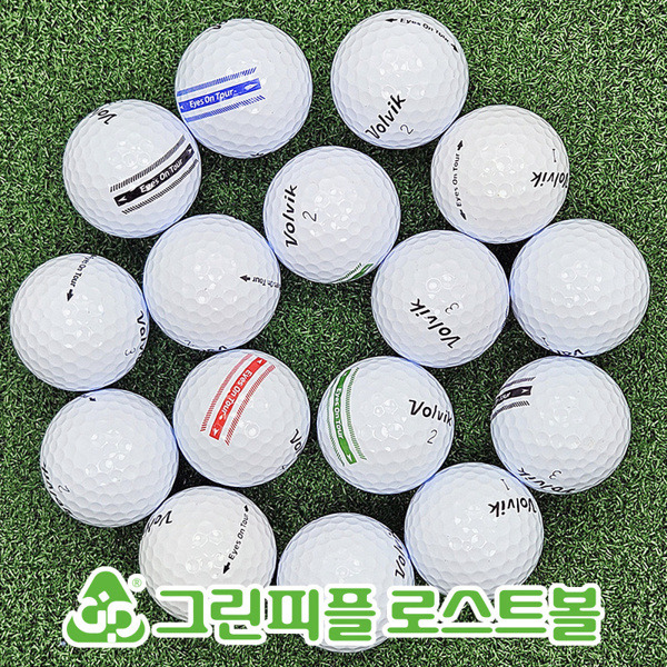 그린피플,볼빅 아이즈온 투어 화이트 3피스 B+급 로스트볼 16개