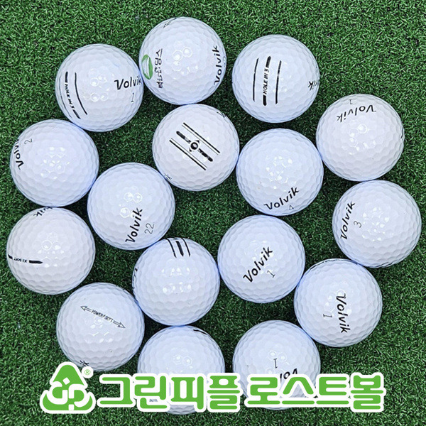 그린피플,볼빅 2p&3p 화이트 혼합 B+급 로스트볼 16개