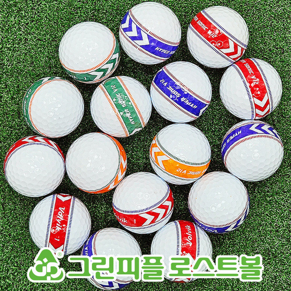 그린피플,볼빅 하이퍼소닉 V12 소프트트랙 360도 3피스 A-급 로스트볼 16개