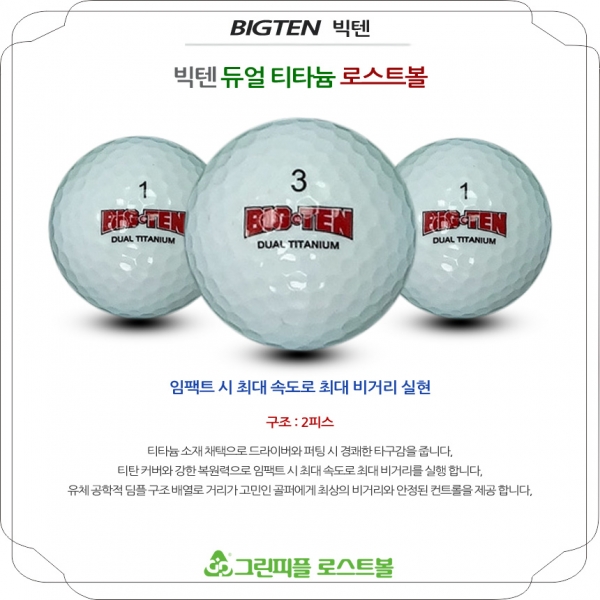 그린피플,빅텐 듀얼 티타늄 2피스 A-급 로스트볼 16개