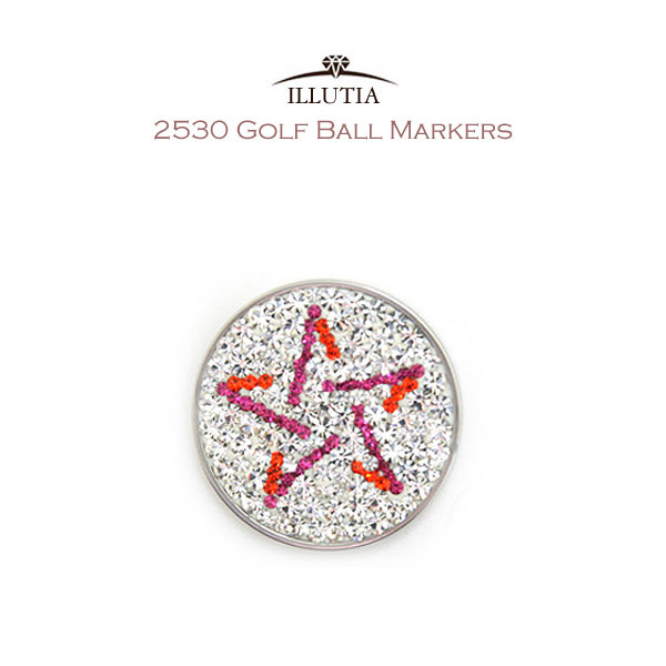그린피플,일루시아 2530 핑크스타 (pink star) 골프 볼마커(30mm) 필드용품